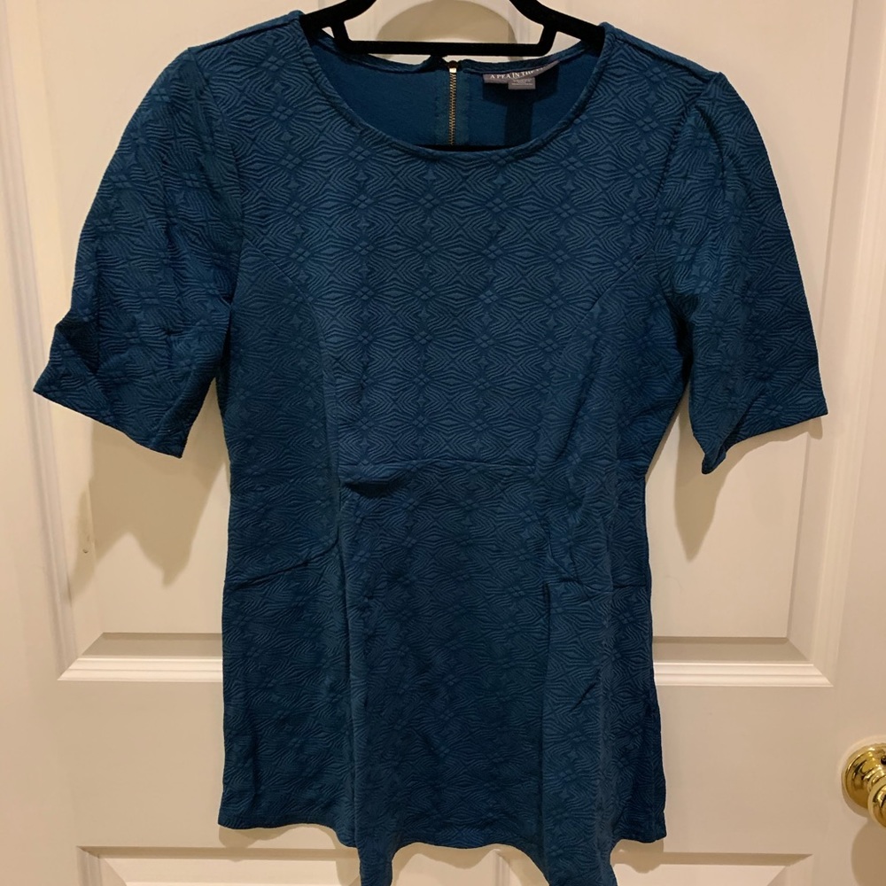 Pea in the Pod Blue Patterned Top